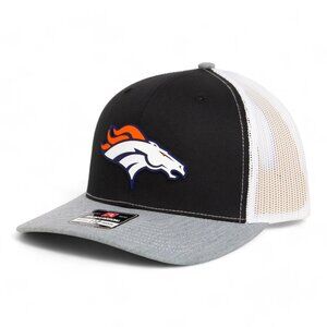 Denver Broncos 3D Snapback Trucker Hat- Black/ White/ Heather Grey